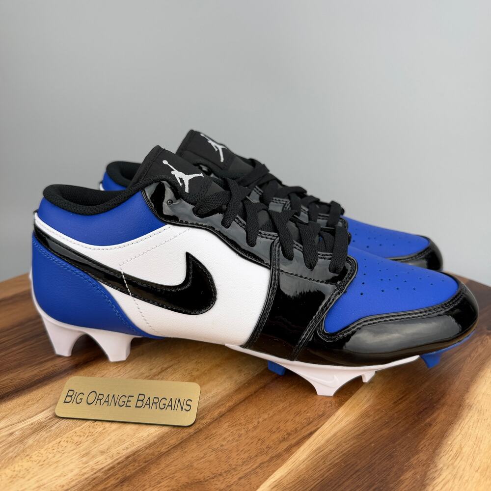 Nike Air Jordan 1 Low TD Football Cleats Royal/Black Men's Size 9 FJ6245-401